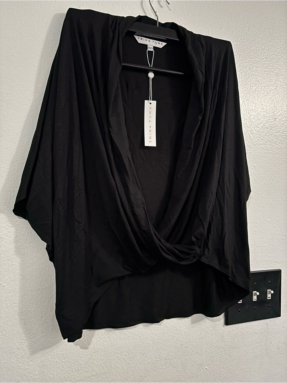 Trina Turk Black Draped Front Top - XS/S